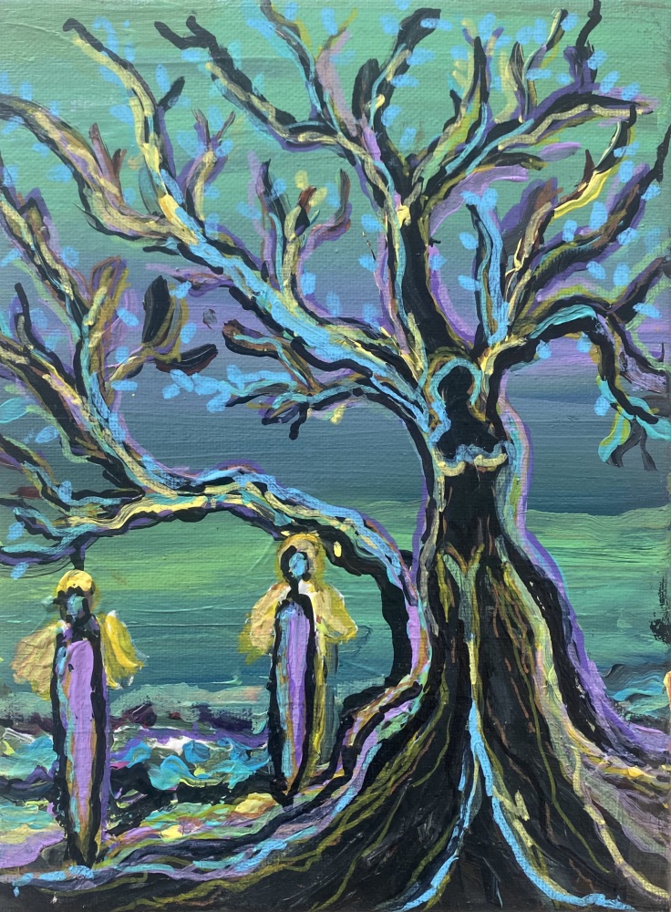 0 Maleri “Tree in Heaven” 18x24 cm