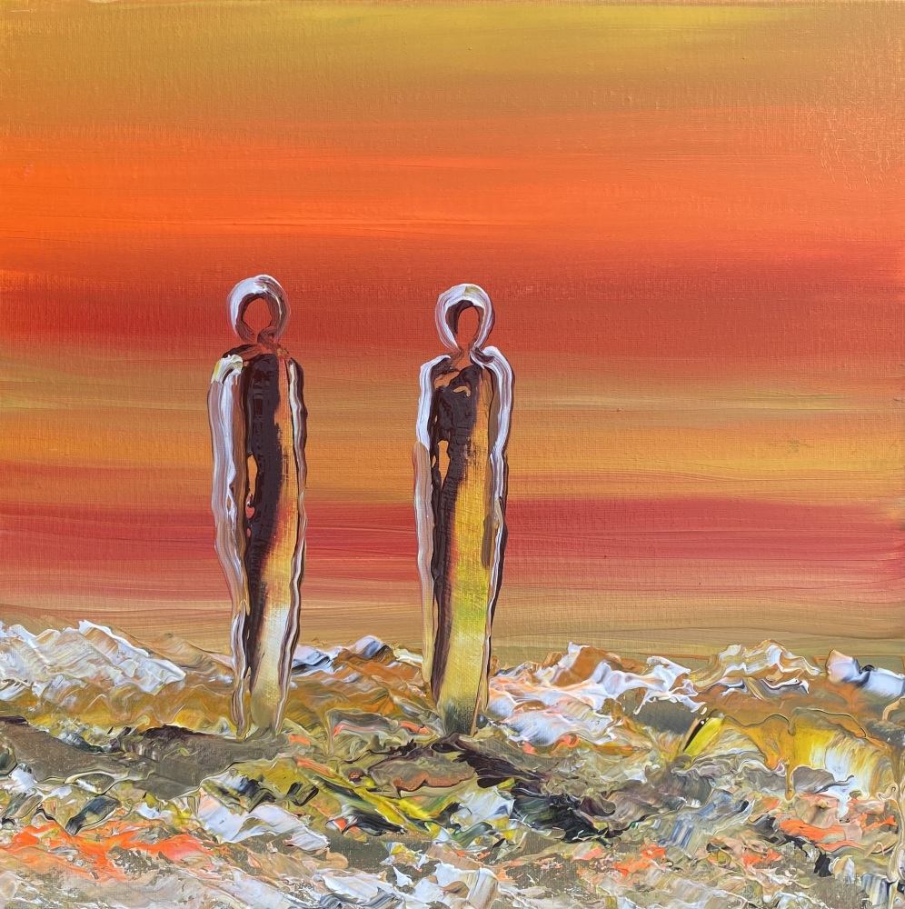 0. Maleri “ Sun and water” 40x40 cm