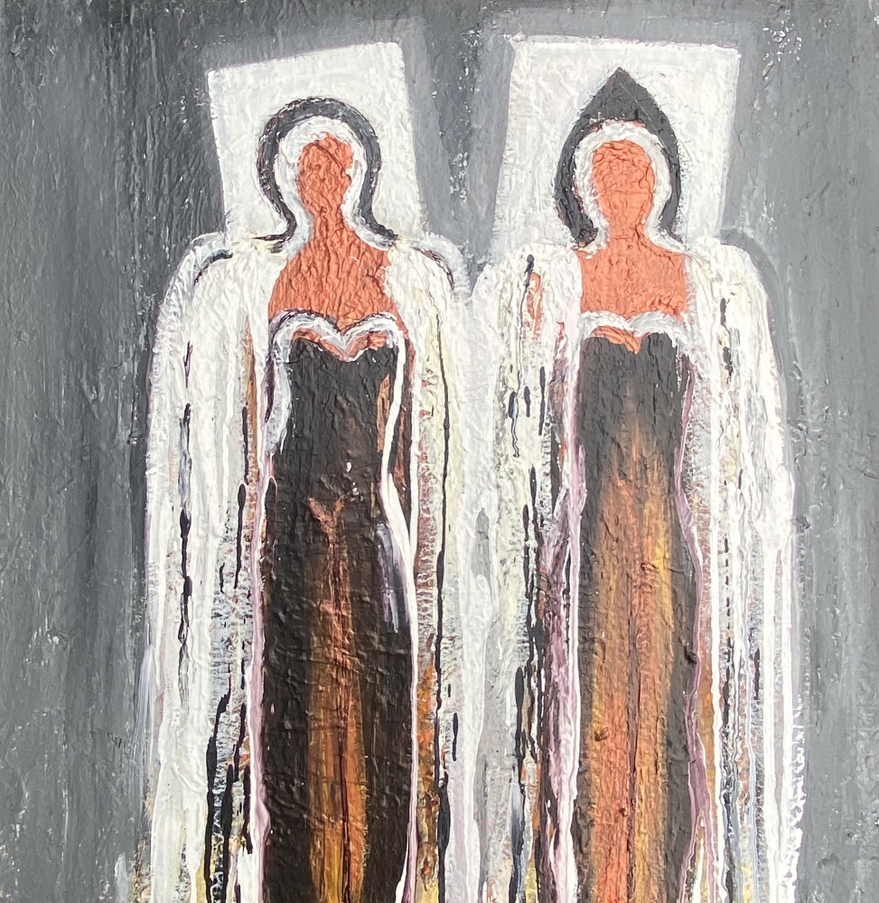 0. Maleri “Ladies in the mood” 80x80 cm